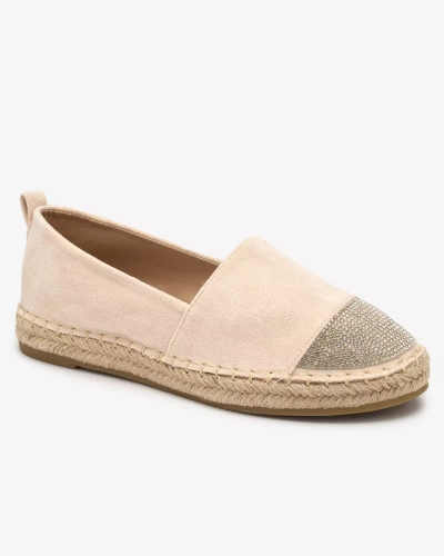 Royalfashion Beige Damen-Espadrilles mit Zirkonen Iterica