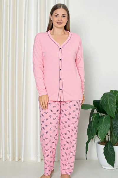 Royalfashion Damen Baumwoll-2-teiliger Pyjama in ÜBERGRÖßE