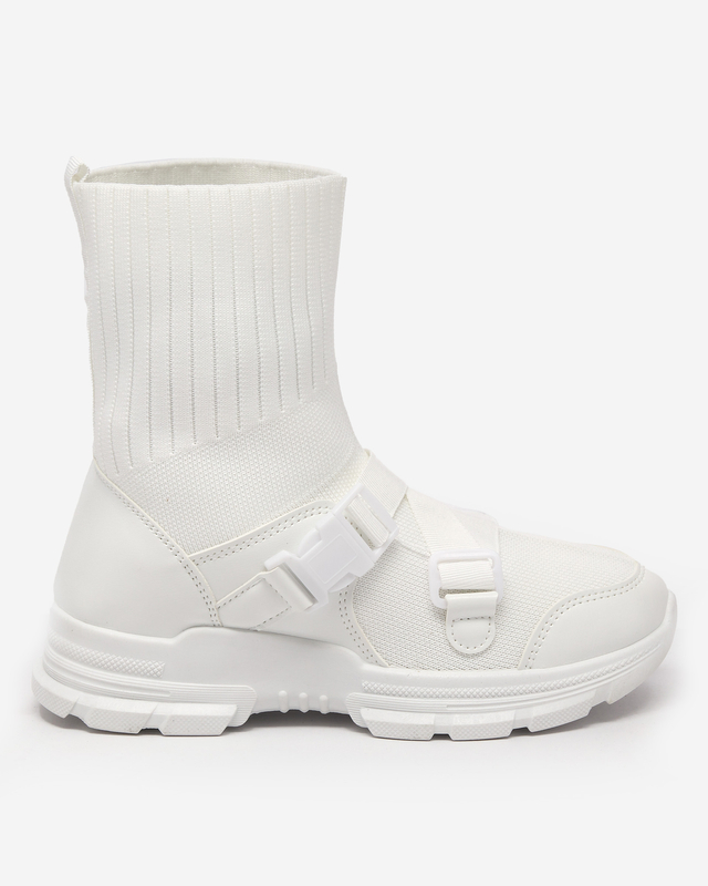 Weiße High-Top-Sneaker für Damen mit Cerini-Verzierung - Schuhe