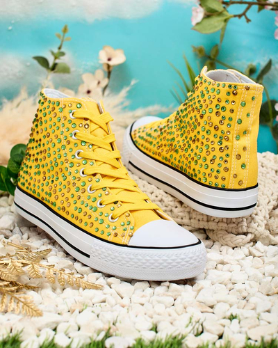 Royalfashion Damen Turnschuhe mit Paillettenbesatz Shis