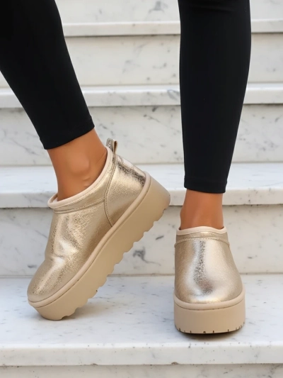 Royalfashion Damen Kurzstiefel a'la Schneestiefel Ozozi