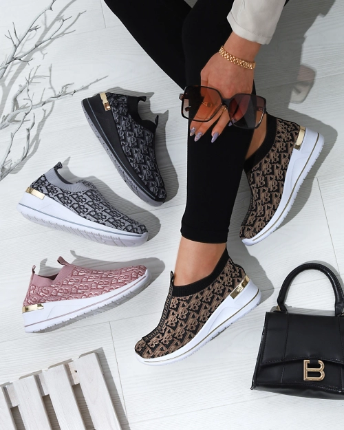 Чорно-коричневі жіночі сліпони з принтом Scerpa- Footwear