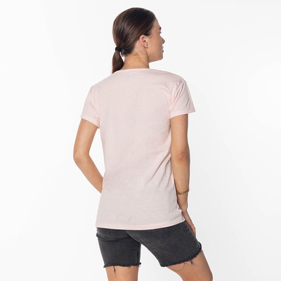 Rosafarbenes Damen-T-Shirt mit Aufdruck BALLOON - Kleidung
