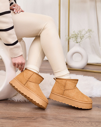 Royalfashion Braun Damen Plateau Schneestiefel Ersinella