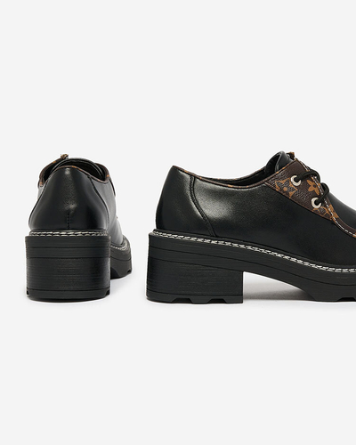 Royalfashion Чорні жіночі напівчеревики на суцільній підошві Dobbin