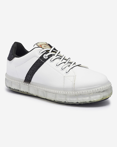 Damen-Sportschuhe in Weiß mit schwarzen Einsätzen Asxa- Footwear
