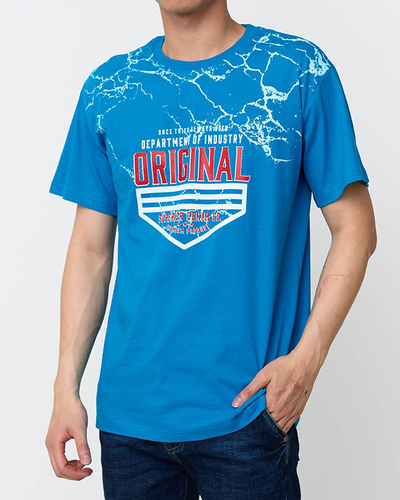 Türkises T-Shirt für Herren mit Aufdruck - Kleidung