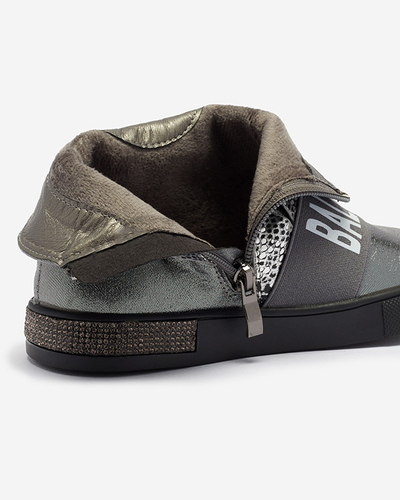 Срібні черевики для дівчинки Doubnic