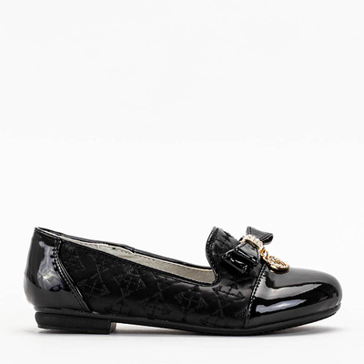 Schwarze Ballerinas für Mädchen mit Stickerei und Schleife Olije - Schuhe