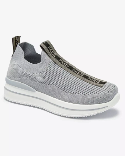 Damen Slipper mit Schriftzug in grau Cerppa- Footwear