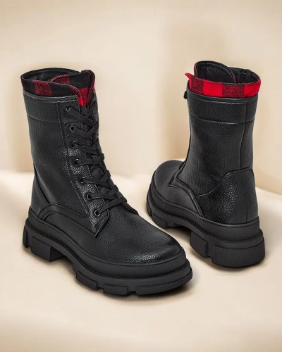 Royalfashion Eco-Leder Damen-Stiefeletten Arbeitsschuhe Fezze