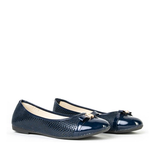 Marineblaues Ballerina-Consla-Leder - Schuhe 1