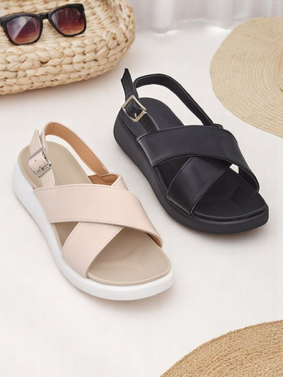 Royalfashion Damen Sandalen mit dicker Sohle Riva Star