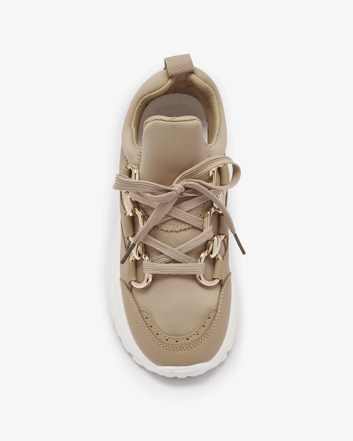 Світло-коричневі жіночі спортивні туфлі з ланцюжками Nanoka - Взуття