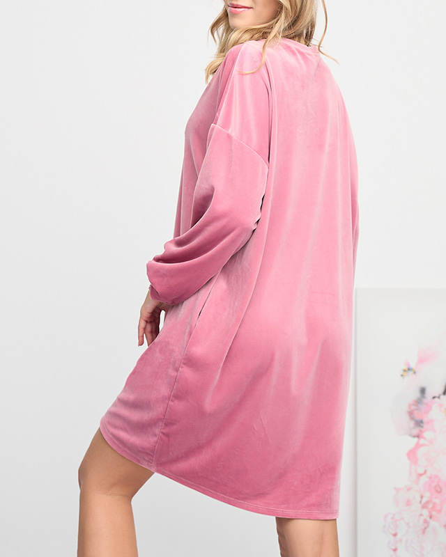 Lange Damen-Tunika mit rosa Farbpatch - Kleidung