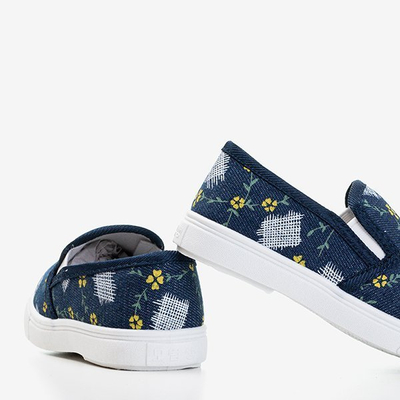 Marineblauer Slip für Kinder - auf Turnschuhen Inga - Schuhe