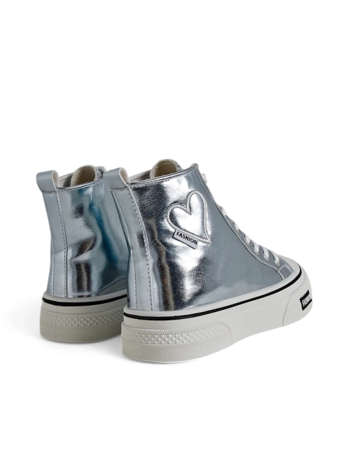 Royalfashion Високі жіночі кросівки з сердечком Срібне Серце
