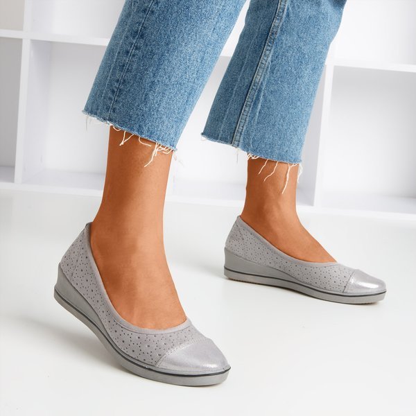 Graue Ballerina auf niedrigem Keil Irtriva - Footwear 1