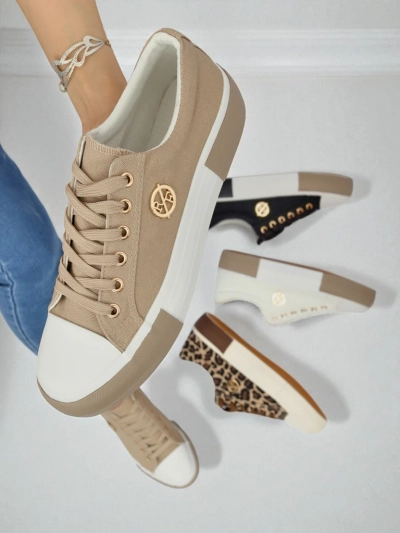 Beige Damen Aurelio Canvas-Sneaker