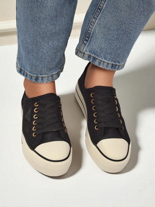 Melania Nero – жіночі кеди з тканини mesh на плоскій підошві 3cm