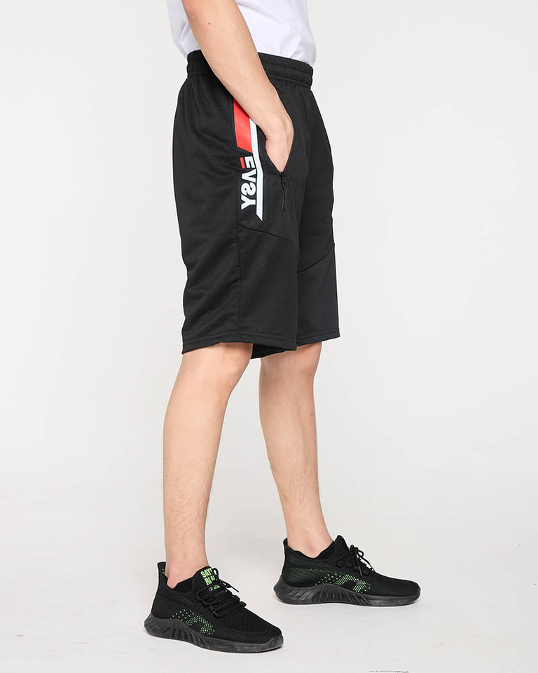 Schwarze Herren-Sportshorts mit Aufschriften - Kleidung