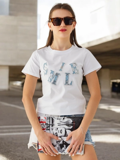 Royalfashion Damen Baumwollbluse mit der Aufschrift