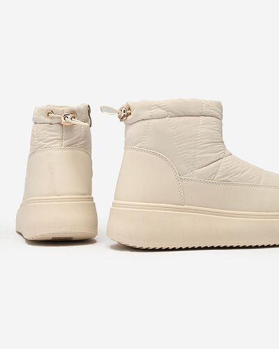 Royalfashion Damen Schlupf-Schneestiefel in cremefarben Armeda