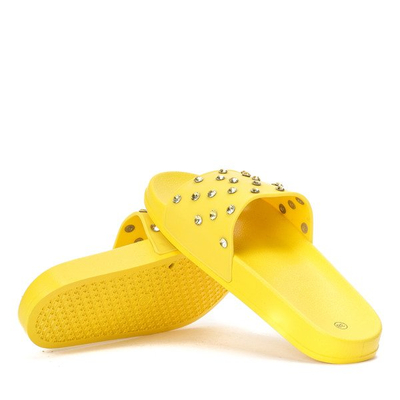 Gelbe Hausschuhe mit Zirkonia Anastasiya - Schuhe