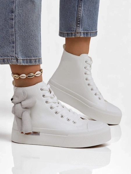 Royalfashion Damen-Sneaker mit hohem Schaft und Tedi-Bär