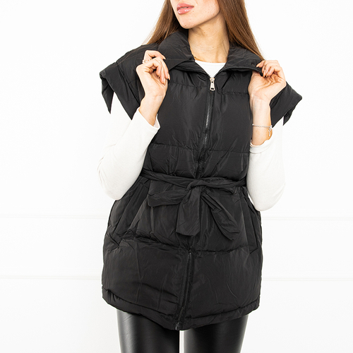Schwarze kurze Weste für Damen - Kleidung