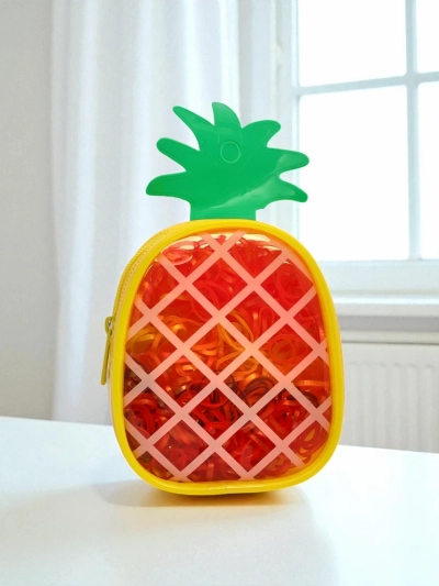 Royalfashion Mehrfarbige Silikon-Haargummis Ananas