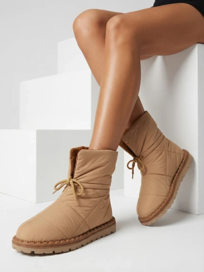 Royalfashion Damen Schlupf-Schneestiefel in braun Nevonsis