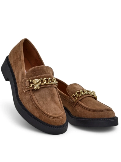 Royalfashion Damen Slipper mit einer goldenen Kette Porrot