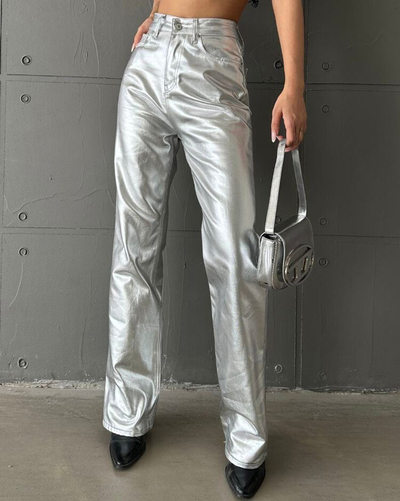 Royalfashion Weite Metallic-Hose