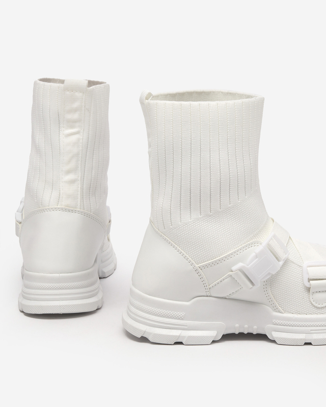 Weiße High-Top-Sneaker für Damen mit Cerini-Verzierung - Schuhe