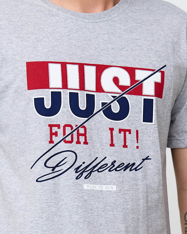 Graues trendiges Herren-T-Shirt mit Aufdruck - Bekleidung