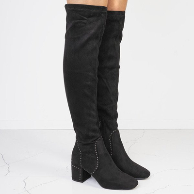 Kanadische schwarze kniehohe Stiefel - Schuhe
