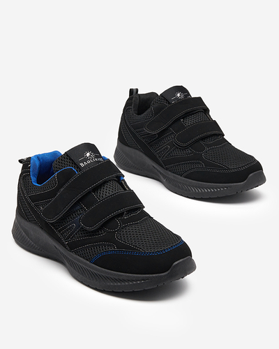Schwarze Beniros-Schuhe mit Klettverschluss für Herren - Schuhe