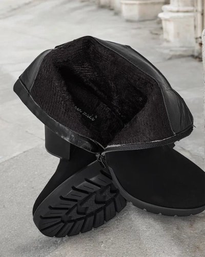 Royalfashion Damen Stiefeletten mit Keilabsatz Effe
