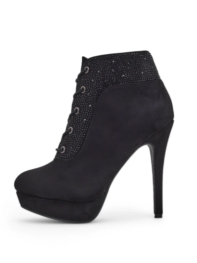 Royalfashion Damen Stiefeletten mit Absatz und Strass Efelolo