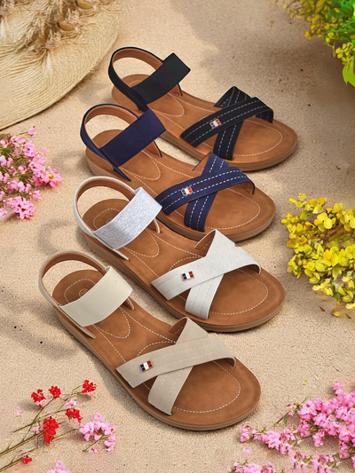 Royalfashion Damen Sandalen mit elastischen Riemen Zerefis