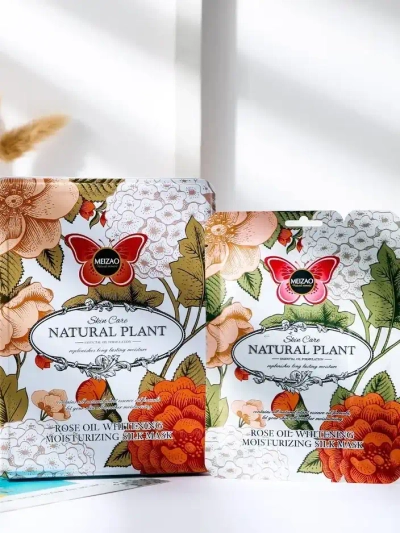 Natürliche Pflanze - Serumset mit Ceramiden und Maske mit Rose 6g+36g x 10 Stück