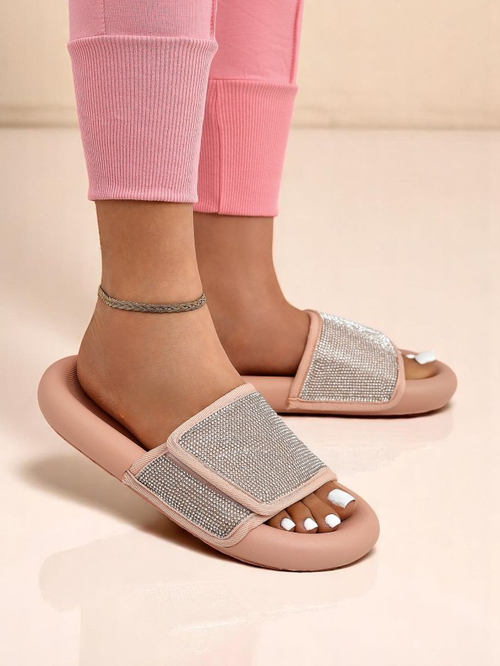 Royalfashion Жіночі шльопанці на плоскій підошві Sparkle Step