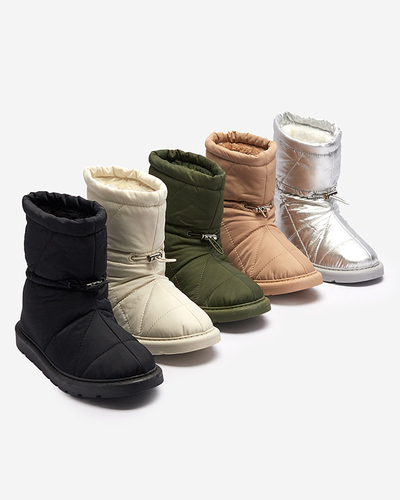 Schwarze Damen Isolierte Stiefel a'la Schneestiefel Kaliolen - Footwear