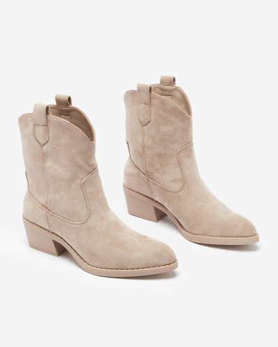 Royalfashion Бежеві жіночі утеплені ковбойські чоботи Bronco