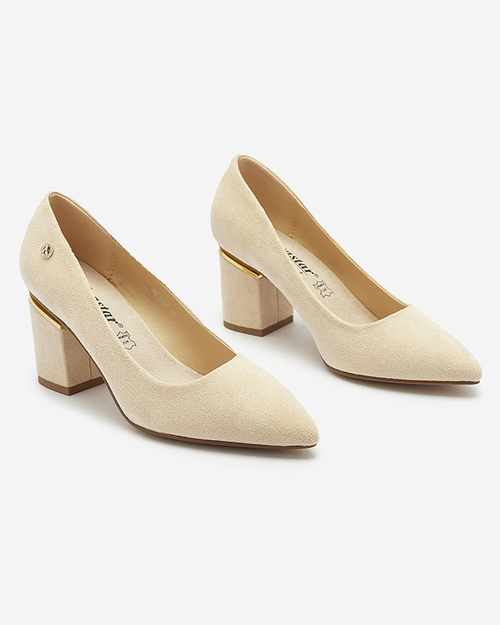 Бежеві жіночі туфлі-човники на стійці Nanly- Footwear