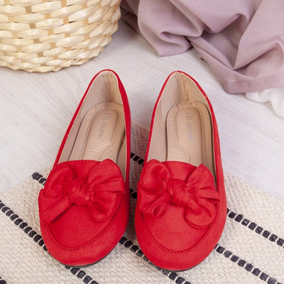 Rote Ballerina mit Bogen Iva-Footwear