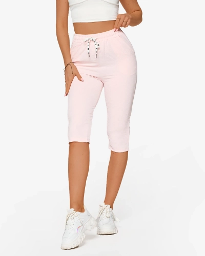 Rosa Damen-Stoffshorts 3/4- Kleidung
