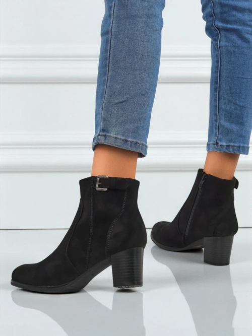 Жіночі ботильйони з еко замші на підборах Crimson Dusk