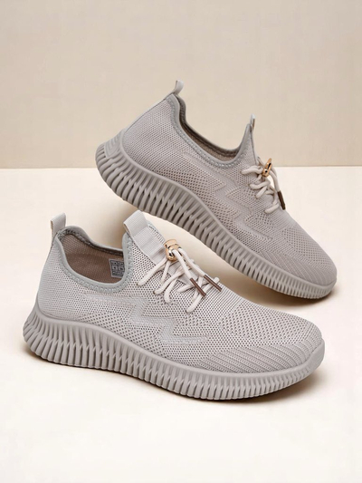 Aurelia Beige Royalfashion - Beige Damen-Sneakers Stoff zum Schnüren